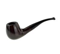 Captain Black Briar Smoking Pipe, 9mm Filter, Classic Bent Style, Dark Brown Finish