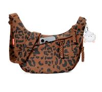 Captain Blues Women's Crossbody Bag, Corduroy Half-Moon Bag, Adjustable Shoulder Bag with Zipper, Ideal for Work, Travel (Leopard)