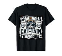 Captain Cat-Tain of Cruise Ship Sea Vacation Kitten Cruising T-Shirt