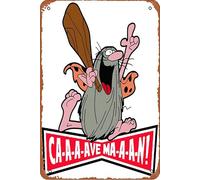 Captain Caveman Iron On Transfer #1 Poster Retro Metal Tin Vintage Sign 12 X 8 Inch Bar Music Club Man Cave Room Wall Decor