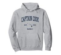 Captain Cook Hawaii HI Vintage Athletic Navy Sports Design Pullover Hoodie