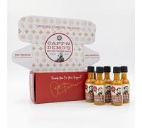 CAPTAIN DEMO's BIG TRUFFLE Red Hot Pepper Sauce - 5 Pack of Mini Travel Bottles, Gourmet Hot Sauce With Black Truffle, White Truffle Oil, Garlic, Hot Honey Heat - Never Leave Home Without Capt'n Demo!
