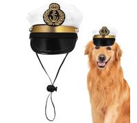 Captain Dog Hat Pet Hat - String Captain Dog Hat Cosplay | Party Heatwear Dress Up Headress, Pet Supplies for Cat Puppy Navy Hallow