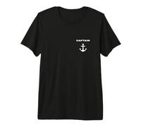 Captain Double Sided Front and Back Anchor Sailing Boat Sea Premium T-Shirt