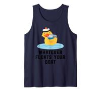 Captain Duck Holding Cruise Ship Nautical Humor Tank Top