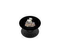 Captain Edwardes Badger Boss Fluffy Dog on Lead PopSockets Adhesive PopGrip