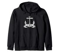 Captain El Capitán Nautical Spanish Sailor Graphic Emblem Zip Hoodie