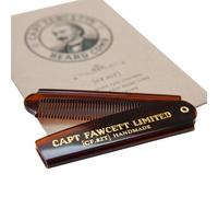 Captain Fawcett Folding Beard Comb 82T | Handcrafted Fine Tooth Beard & Moustache Comb | Folding Pocket Grooming Comb | Anti-Static | Made in the UK
