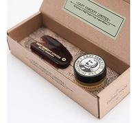 Captain Fawcett's Moustache Wax (Sandalwood Scent) & Folding Pocket Moustache Comb (CF.87T) Gift Set - Made in England