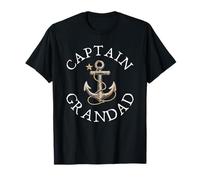 Captain Grandad Boat Sailing Boating Vintage Anchor Grandpa T-Shirt