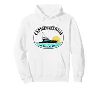 Captain Grandpa My Boat My Rules Yacht Boating Lover Retro Pullover Hoodie
