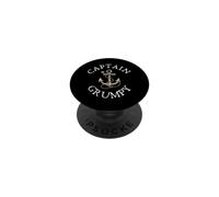 Captain Grumpy Boat Sailing Boating Vintage Anchor Funny PopSockets Adhesive PopGrip