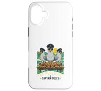 Captain Gulls The Pier Patrol Seagull Ocean Sunset Dock Case for iPhone 16 Plus