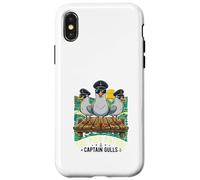 Captain Gulls The Pier Patrol Seagull Ocean Sunset Dock Case for iPhone X/XS