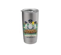 Captain Gulls The Pier Patrol Seagull Ocean Sunset Dock Stainless Steel Insulated Tumbler