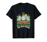 Captain Gulls The Pier Patrol Seagull Ocean Sunset Dock T-Shirt