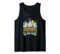 Captain Gulls The Pier Patrol Seagull Ocean Sunset Dock Tank Top