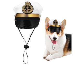 Captain Hat Dog - Pet Captain Hat | Pet Hats, Army's Cap For Puppy, Adjustable Animal Costume Caps, Suitable To The Small And Large Dogs, Perfect Tthe Carnivals & Christmas