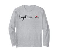 Captain Heart Cute Handwritten Typography Gift Long Sleeve T-Shirt