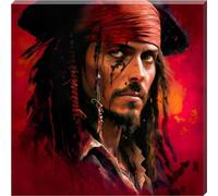 Captain Jack Sparrow - Pirates Of Caribbean Wall Art/Printed Canvas Art Work 16" x 16"