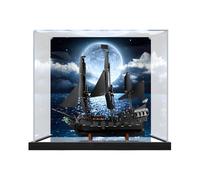 Captain Jack Sparrow's Pirate Ship Acrylic Display Case for Lego 10365 Transparent Dustproof Storage Box (Model Not Included) (Background Build + Mirror)