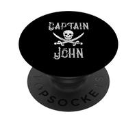 Captain John Vintage Personalized First Name Pirate Artwork PopSockets Adhesive PopGrip
