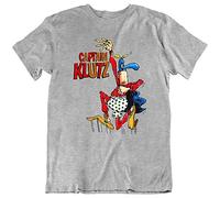 Captain Klutz Magazine 70's Adventures MAD Cartoon Retro T Shirt Tee Gift Grey XL