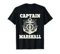 Captain Marshall Anchor and Ship Wheel Nautical Graphic Art T-Shirt