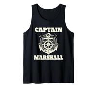 Captain Marshall Anchor and Ship Wheel Nautical Graphic Art Tank Top
