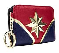 Captain Marvel Carol Danvers Cosmic Kree Suit Style Purse Clutch Coin Pocket & Card Holder, Red