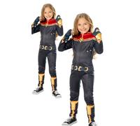 Rubie's 74-301665S_0195884057537 Captain Marvel Girls Costume Kids Fancy Dress, Multi, 7-8 Years Halloween