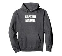 Captain Marvel Pullover Hoodie, Adult Unisex, Dark Heather Grey, S