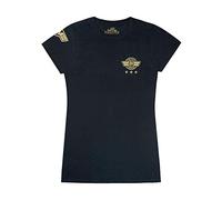 Captain Marvel T-Shirt Shield Logo Womens Ladies Superhero Top in Black Medium