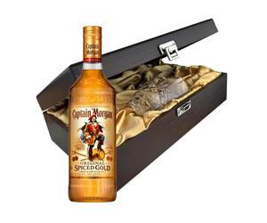 Captain Morgan Original Spiced Gold Rum In Luxury Box With Royal Scot Glass 70cl 35% abv