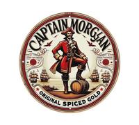 Captain Morgan Original Spiced Gold Tin Sign Vintage Style Home Bar Garden Wall Plaque Decor Metal Poster 8x8 Inch