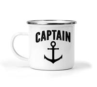 Captain Mug Sailing Enamel Mugs Indoor Outdoor Boating Cup Captains Gifts Tea Coffee Boat Accessories Birthday Christmas Present for Men Ladies