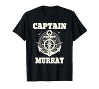 Captain Murray Anchor and Ship Wheel Nautical Graphic Design T-Shirt