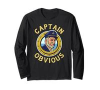 Captain Obvious Shirt Funny Boat Sailing Awesome Sarcasm Long Sleeve T-Shirt