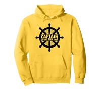 Captain of My Own Ship Nautical Helm Pullover Hoodie, Adult Unisex, Lemon, XXL