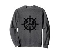 Captain of My Own Ship Nautical Helm Sweatshirt, Adult Unisex, Dark Heather Grey, XXL