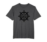 Captain of My Own Ship Nautical Helm T-Shirt, Men's Big and Tall, Dark Heather Grey, 5X Tall