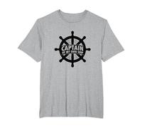 Captain of My Own Ship Nautical Helm T-Shirt, Men's Big and Tall, Heather Grey, 2X Tall
