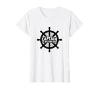 Captain of My Own Ship Nautical Helm T-Shirt, Women, White, S