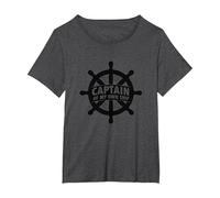 Captain of My Own Ship Nautical Helm T-Shirt, Women's Plus, Dark Heather Grey, 6X
