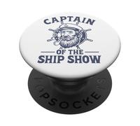Captain Of The Ship Show Pontoon Boat Party Sailor Boating PopSockets Adhesive PopGrip