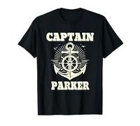 Captain Parker Anchor and Ship Wheel Nautical Graphic Design T-Shirt