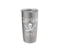 Captain Pete Vintage Personalized First Name Pirate Stainless Steel Insulated Tumbler