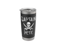 Captain Pete Vintage Personalized First Name Pirate Stainless Steel Insulated Tumbler