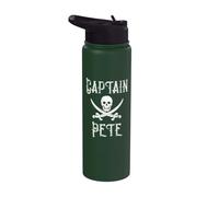 Captain Pete Vintage Personalized First Name Pirate Stainless Steel Insulated Water Bottle