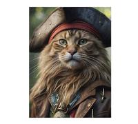 Captain Pirate Cat Jigsaw Puzzle for Adults, 500 PCS